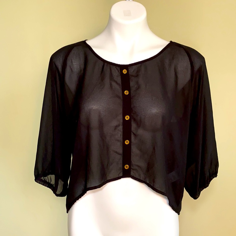 Papaya Black Crop Blouse